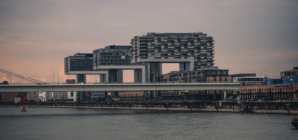kranhäuser, crane house, cologne, germany, tourist attraction, architecture